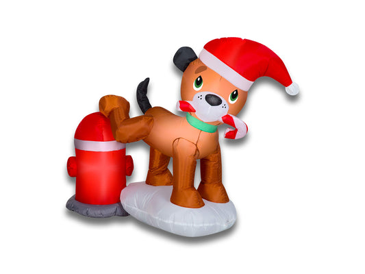 Gemmy Airblown 4ft Dog &amp; Fire Hydrant Inflatable